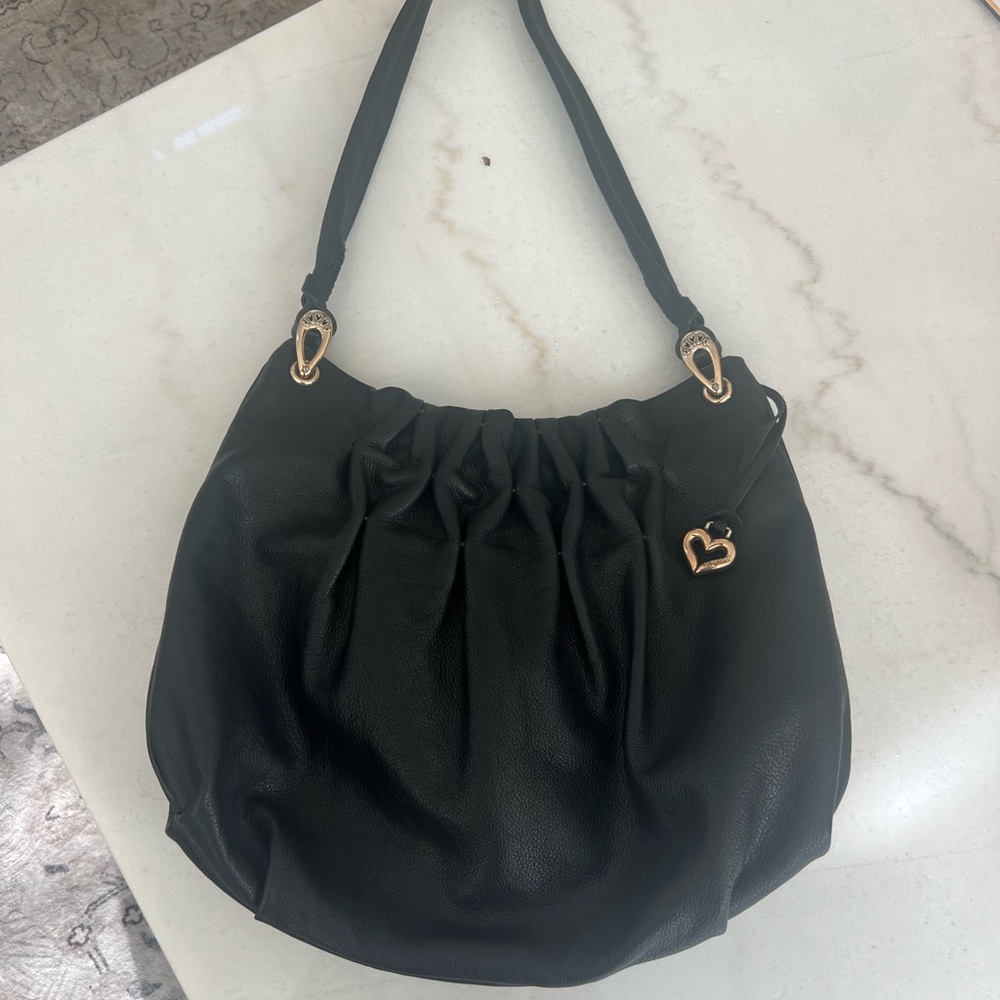 Brighton black floral leather handbag - Picture 2 of 4
